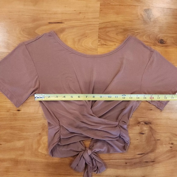 Victorias Secret HEAVENLY CROPPED SHIRT XS SOFT Top Tie Back Mauve Pink - Picture 2 of 5